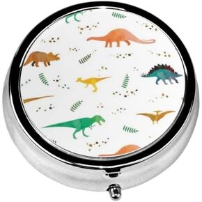 3 Compartment Travel Pill Case, Sealed Portable Pill Container Mini Size Metal Pill Box for Pocket Purse, Three Times a Day Pill Organizer for Men, Women and Children - Moon and Butterfly