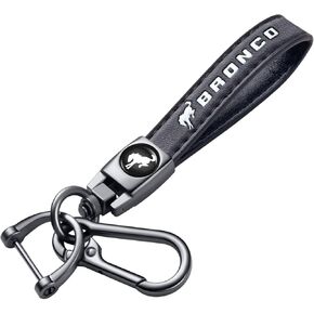Genuine Leather Car Key Chain for BMW Series,Keyring Keychain Accessories Family Present(Black)