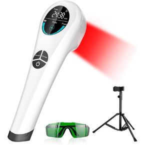 Cold Laser Red Light Therapy Wand with Stand, Infrared Light Therapy Device Targets Sore Muscles & Joints Issues, Hand-held lllt Low Level Laser Pain Relief Machine (4 * 808nm+14 * 650nm)
