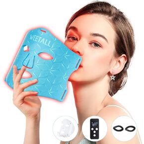 علاج الضوء الأحمر للوجه: 276 LED Face Mask Therapy ، جهاز العناية بالبشرة بالأشعة تحت الحمراء LED ، أداة العناية بالجمال للنساء في المنزل ، قناع العلاج بالضوء الأحمر