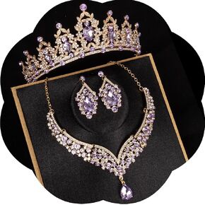 Crowns and Tiaras jewelry sets for Wedding princess birthday party Halloween Prom Pageant Jewelry for Women Crystal Bridal Jewelry Set for women