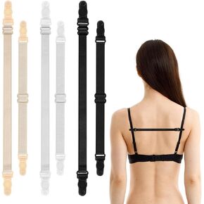 Bra Strap Holders for Slipping, 6 PCS Bra Strap Clips Elastic Bra Clips to Make Racerback Women's Keep Bra Straps from Slipping Strap Holder Adjustable Bra Clips to Hide Straps Bra Accessories