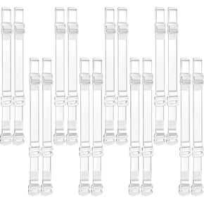 Clear Bra Straps, 8 Pairs Clear Bra Straps Adjustable, Anti-Slip Invisible Bra Strap, Comfortable and Elastic, Suitable for Summer Wear Vests Suspender Skirts Backless Tops (Transparent)