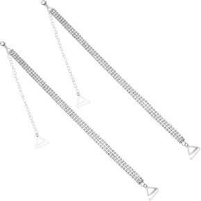 2 Pcs Rhinestone Bra Straps Crystal Shoulder Straps Adjustable Lingerie Strap Rhinestones Bra Shoulder Chain Wedding Bridal Rhinestone Underwear Chain for Women Tops Dress