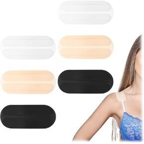 3 Pairs Bra Strap Cushion Pads, Silicone Bra Strap Holders for Slipping Soft No Dents Non Slip Shoulder Pads to Ease Shoulder Discomfort