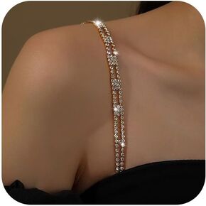 Rhinestone Bra Straps Dress Adjustable Rhinestones Bra Shoulder Chain Crystal Straps for Wedding Prom Jewelry for Women Dress Jewelry