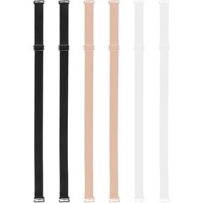 Shoulder Bra Strap, 3 Pairs Women Bra Straps Replacement Adjustable Elastic Underwear Shoulder Strap Removable (18mm Width, White, Black, Skin Color)