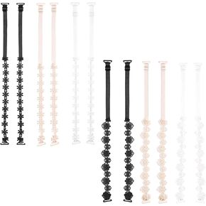 12 Pieces Floral Bra Straps, Decorative Bra Straps, Replaceable, Adjustable, Elastic Design, Non-Slip Fixation, Suitable for Strapless Dresses
