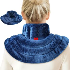 Comfytemp Microwave Heating Pad for Neck & Shoulder, Neck Warmer for Neck Pain Relief, Cervical, FSA HSA Eligible, 2.82LB Wearables Adjustable Heated Neck Wrap with Moist Heat Therapy, Recovery Gifts