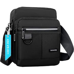 Waterproof Messenger Bag for Men Casual Shoulder Crossbody Bag for Work and Travel - Small Handbag Bag Man purse Black