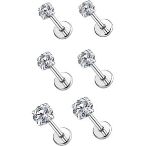 20G/18G/16G G23 Titanium مسطح الأقراط عشيق عشيرة Tragus Labret Lip Medusa Conch Body Percing Jewelry Hypoallergenic للنساء الرجال