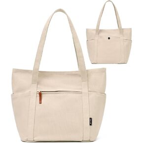 Double-sided Canvas Tote Bag, Womens Handbags Totes Purse with Zipper, Satchel Tote for Work Travel Nurse College