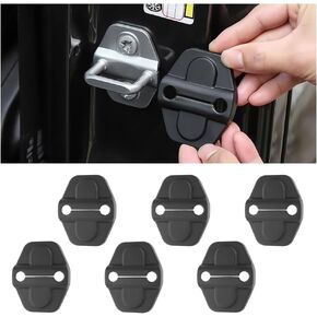 غطاء قفل باب السيارة 6pcs - غطاء قفل الباب الأسود يتوافق مع 2018-2023 Jeep Wrangler JLU JL 4XE & Gladiator JT Unlimited - إكسسوارات داخلية للسيارة لزخارف السيارة