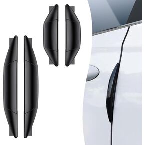 4 PCS Car Door Anti-Collision Strip, Rearview Anti-Impact Sticker, Door Protection Decorative Covers, Door Edge Bumper Guard, Universal Car Side Door Edge Protector (Black)