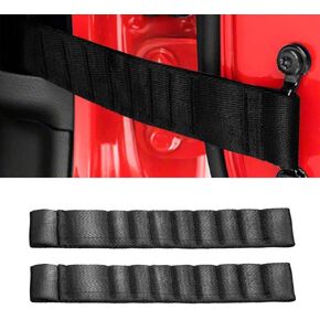 2PCS CAR CAR APORT DOOP STRAPS ، AUTO HUCHED STACTION LODATION STRAP حزام نايلون ، استبدال حزام الحد الأقصى للسيارة متوافق مع TJ JK JL ، تحميل 1000 رطل