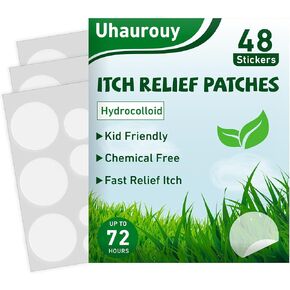 Itch Relief Patches for Kids, 48PCS, 3 Sizes Natural Bug Bite Relief Stickers, Fast Reduce Swelling & Itching, Camping Hiking Travel Essentials Gift for Children and Adult