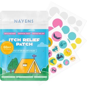 Bite Itch Relief Patch 100Pcs Anti Itch Stickers Nature Formula Hydrocolloid Fast Bite Itch Relief Chemical-Free Safe for Kids Prevent Itching&Scratching Minimize Dark Marks 3 Size 3 Style (100)