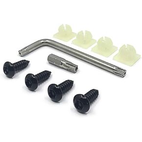 Anti-Theft Security Screws for License Plate - Rustproof Fastener with Theft-Proof Black Stainless Steel License Plate Screws, Nylon Screw Inserts, Easy Installation Tools for Fastening License Plates