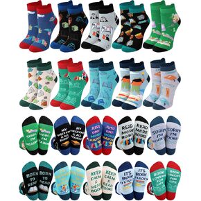 Liitrsh 10 Pairs Book Lover Socks Gifts for Women Men Funny Reading Novelty Ankle Tab Socks Bookish Gifts Holiday Birthday Favors for Students Teachers Book Lovers