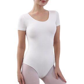 iMucci Women's Short Sleeve Leotards for Ballet Dance Leotards for Women Gymnastics Bodysuits Dancewear