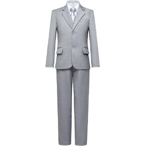 Suit for Boy Formal Slim Fit Tuxedo 5 Pieces Kids Toddler Wedding Outfit Blazer Pants Vest Set Boys Suits