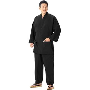 Samue (This is something you can wear at home & Work clothes) made in Japan Kurume *Import *Japanese clothes size (Black, M)
