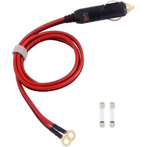 ذكور 13AWG الثقيلة إلى سدادة من الذكور ولاعة السجائر ، وقابس محول الطاقة 12 فولت مع مصابيح LED وفتيل 20A (3 أقدام)