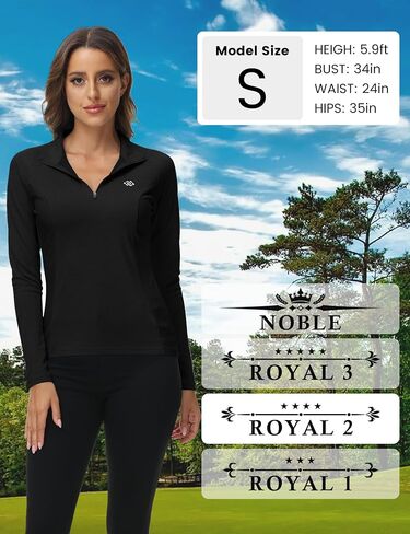 Mofiz Women's Long Sleeve Golf Polo Shirt 1/4 Zip Upf 50+ Sun Protect in Saudi Arabia