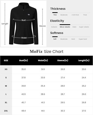 Mofiz Women's Long Sleeve Golf Polo Shirt 1/4 Zip Upf 50+ Sun Protect in Saudi Arabia
