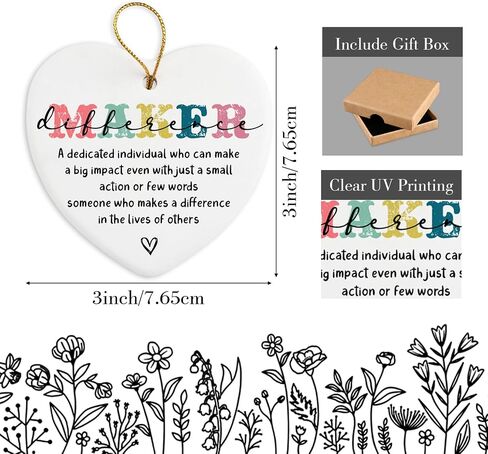 Teacher Appreciation Gifts Ceramic Ornament Keepsake Sign Heart Plaque Best Teacher Gifts for Women Birthday Christmas Teacher Thank You Gifts for Teacher from Student in Saudi Arabia