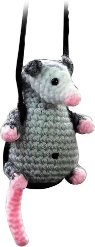 Possum Car Charm - 2024 New Opossum Gifts Rearview Mirror Accessory Swinging Car Ornament, Cute Car Mirror Aesthetic Decor Hanging Pendant Accessories Things, Cool Car Dashboard Decorations (Down) in Saudi Arabia