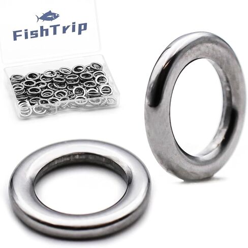 حلقات صيد الأسماك الصلبة 50 قطعة من FishTrip - حلقة من الفولاذ المقاوم للصدأ للمساعدة في خطافات الرقص ومعدات الفراشة للمياه المالحة والمياه العذبة in Saudi Arabia