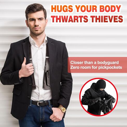Double Shoulder Armpit Bag for Men, Anti-Theft Hidden Adjustable Strap Holster, Water Resistant Crossbody Pack in Kuwait