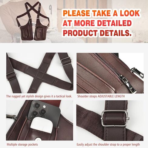 Double Shoulder Armpit Bag for Men, Anti-Theft Hidden Adjustable Strap Holster, Water Resistant Crossbody Pack in Kuwait