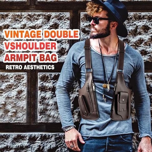 Double Shoulder Armpit Bag for Men, Anti-Theft Hidden Adjustable Strap Holster, Water Resistant Crossbody Pack in Kuwait
