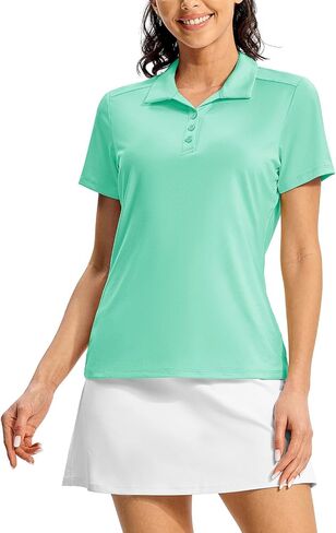 BGOWATU Women's Polo Shirts Golf Tennis Shirts Short Sleeve 3 Buttons Collared Casual Top UV Sun Protection Dry Fit in Kuwait