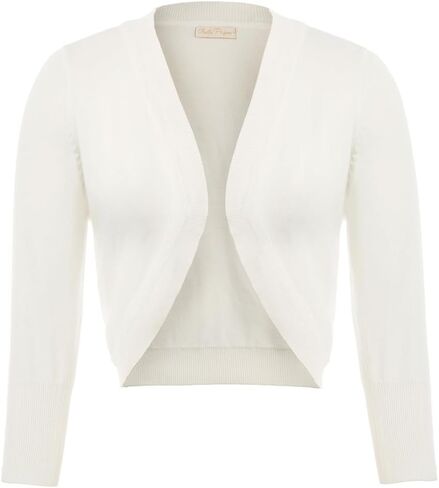 Belle Poque Womens 3/4 Sleeve Bolero Shrug Open Front Knit Cropped Cardigan in Saudi Arabia