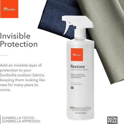 Sunbrella استعادة واقي النسيج | رذاذ مائي للأقمشة في الهواء الطلق | سهل الاستخدام ، غير PFAS | حماية واستعادة تنجيد | 16 أوقية in Kuwait