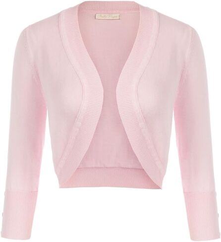 Belle Poque Womens 3/4 Sleeve Bolero Shrug Open Front Knit Cropped Cardigan in Saudi Arabia