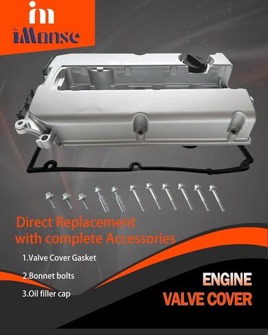 Engine Valve Cover Aluminum Compatible with Chevy Cruze 2010-2016 Aveo Aveo5 2009-2011 Sonic 2012-2018 Trax 2013-2020 Pontiac G3 2009-2010 1.6L 1.8L Replace 55564395 in Saudi Arabia