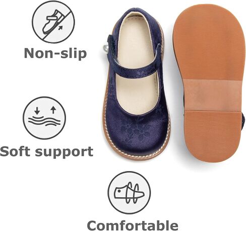 THEE BRON Toddler Girls Mary Jane Shoes Floral Cut-Out Oxfords Dress Flats in Saudi Arabia