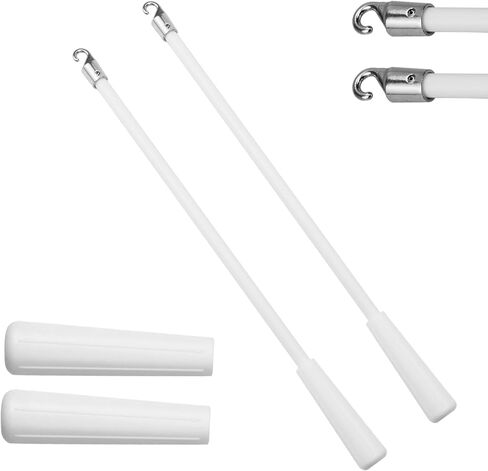 2 PCS 24 Inch Blind Wand, Blind Wand Replacement with Hook, Vertical Blinds Replacement Parts Blinds Stick with Hook and Handle Curtain Stick Blind Tilt Wand for Window Opener (Fiberglass) in Kuwait
