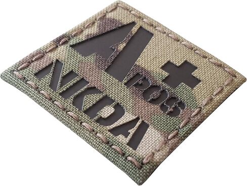 Reflective APOS NKDA A+ Blood Type 2x2 IFAK Tactical Morale Touch Fastener Patch in Saudi Arabia