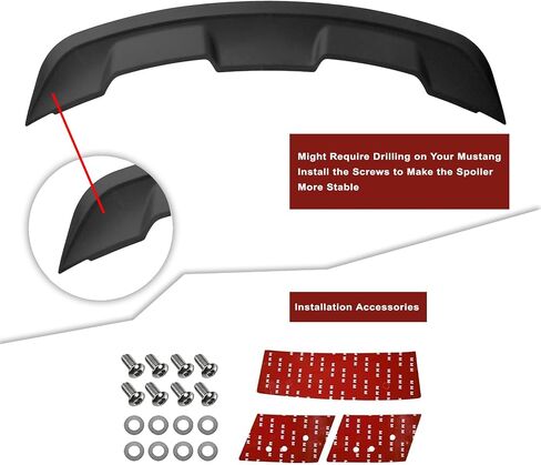 Mustang Spoiler - Compatible with 2015-2023 Mustang Shelby/GT/EcoBoost Coupe 2 Door Models - GT 350 GT500 Style Trunk Rear Spoiler Wing in Saudi Arabia