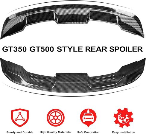 Mustang Spoiler - Compatible with 2015-2023 Mustang Shelby/GT/EcoBoost Coupe 2 Door Models - GT 350 GT500 Style Trunk Rear Spoiler Wing in Kuwait