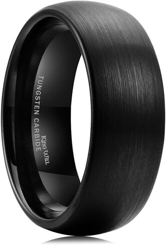 King Will Glory 14K Gold/Rose Gold 2mm 4mm 6mm 8mm Tungsten Carbide Ring Dome Matte Brushed Wedding Band Domed Brushed Couple Rings Comfort Fit for Men Women in Kuwait