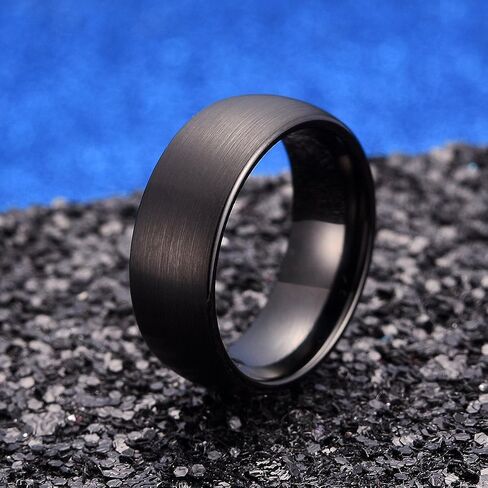 King Will Glory 14K Gold/Rose Gold 2mm 4mm 6mm 8mm Tungsten Carbide Ring Dome Matte Brushed Wedding Band Domed Brushed Couple Rings Comfort Fit for Men Women in Kuwait