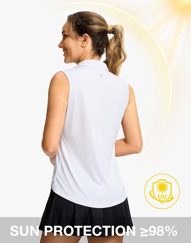 G Gradual Sleeveless Golf Shirts for Women Collared V Neck Tennis Tank Top Cooling Polo UPF 50+ Quick Dry Lightweight in Saudi Arabia