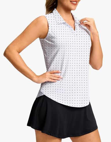 G Gradual Sleeveless Golf Shirts for Women Collared V Neck Tennis Tank Top Cooling Polo UPF 50+ Quick Dry Lightweight in Saudi Arabia