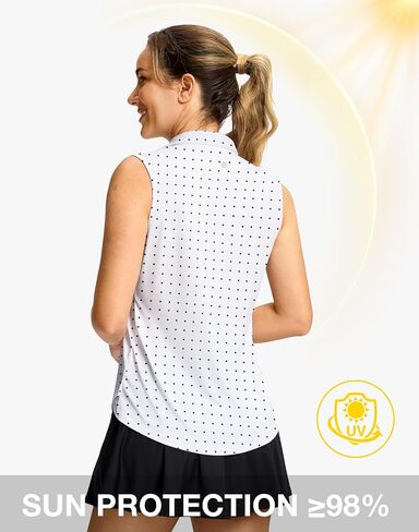 G Gradual Sleeveless Golf Shirts for Women Collared V Neck Tennis Tank Top Cooling Polo UPF 50+ Quick Dry Lightweight in Saudi Arabia